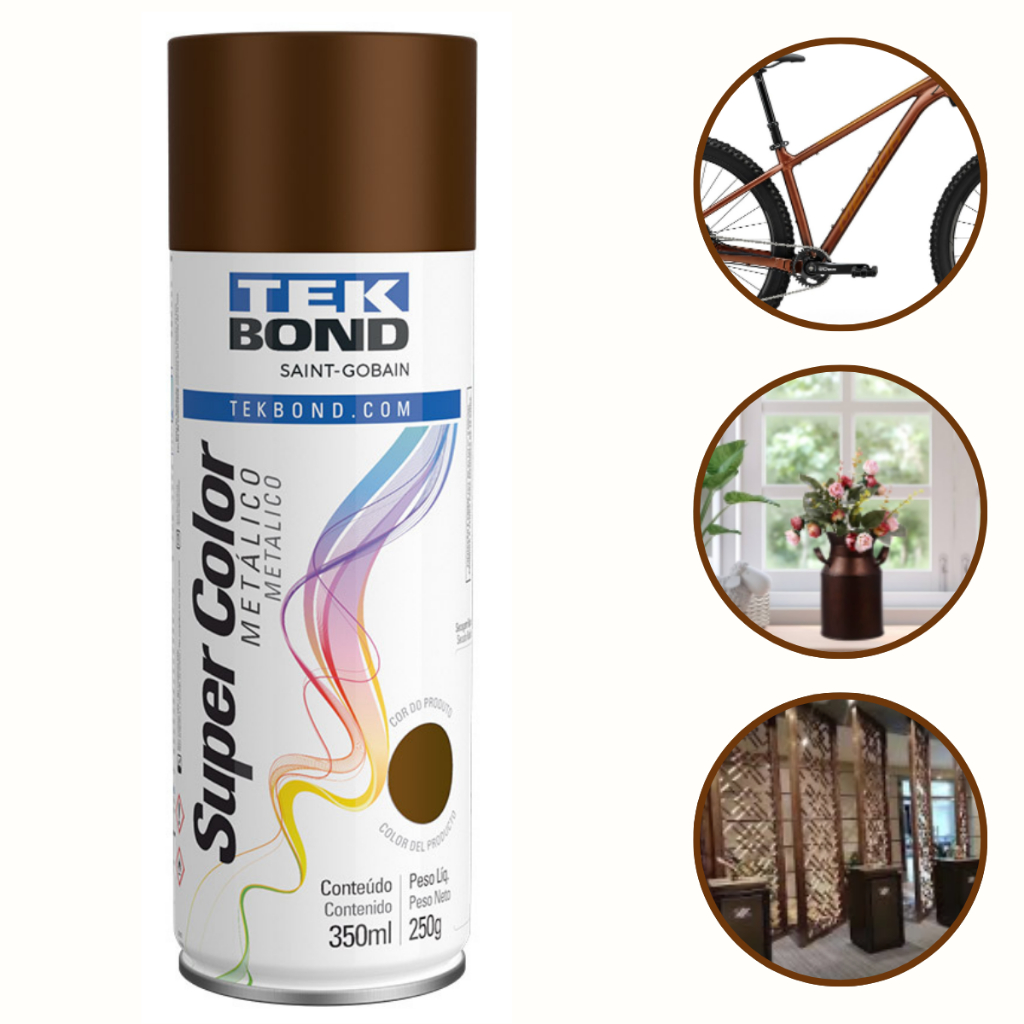 Tinta Spray Aerossol Bronze Metálico 350ml / 250g em Oferta na Shopee