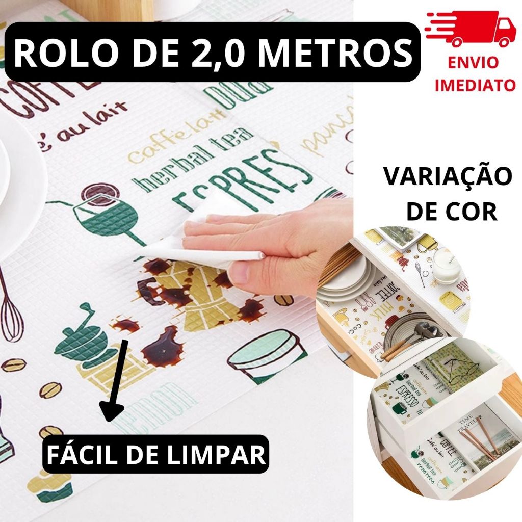 Rolo Multiuso Forro De Armário Geladeira 2,0 Metros A Prova D ́agua