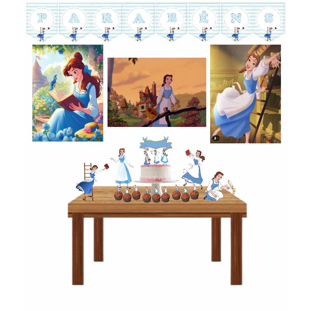 Kit Só um Bolinho Bela Camponesa Decoração de Festa Em Casa Fotográfico/Offset