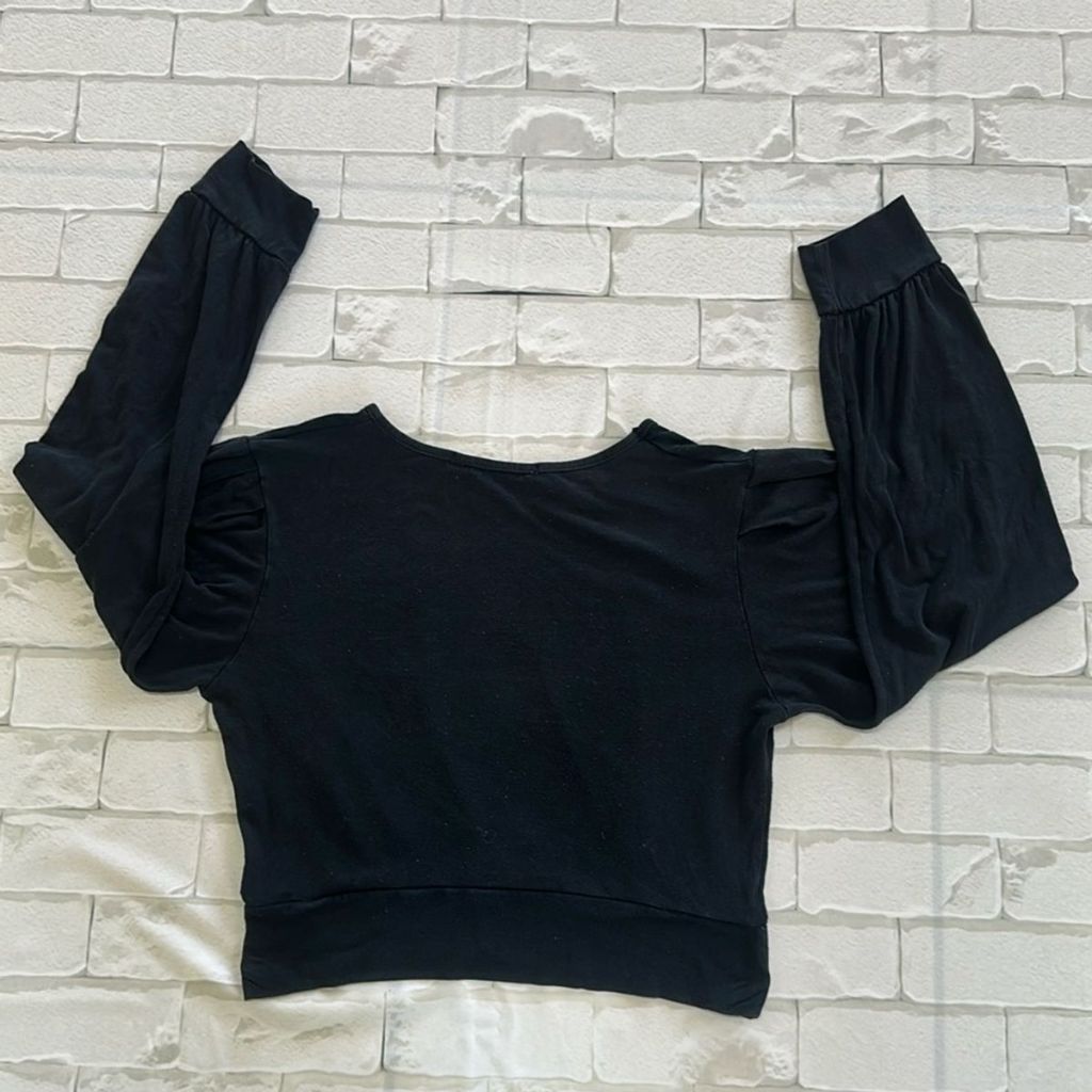 blusa preta feminina meia estação original polo wear P, blusa preta outono inverno básica segunda pele (bazar, desapego)