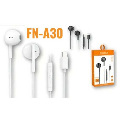 Fone de Ouvido Tipo C Estéreo com Microfone – A'Gold FN-A30