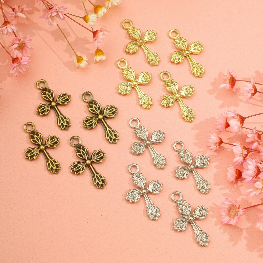 Mini Crucifixo Para Terço Florido 1,4x0,8 cm Pingente Pulseiras e Colares Católicos Asas da Fé em Oferta na Shopee