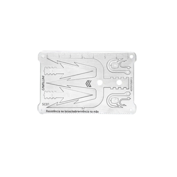 Cartão Sobrevivência Cimo Aço Inox Bushcraft 8 em 1