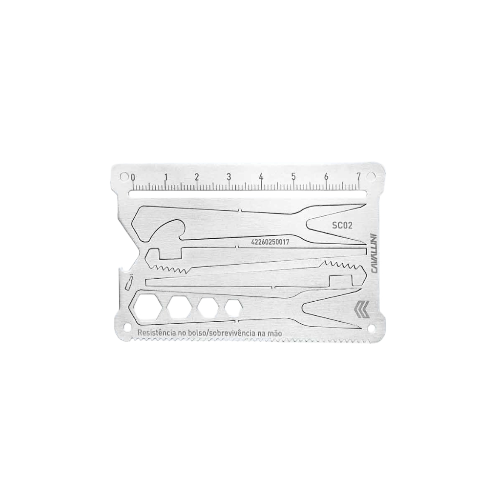 Cartão Sobrevivência Cimo Aço Inox Edc Urbano 8 em 1