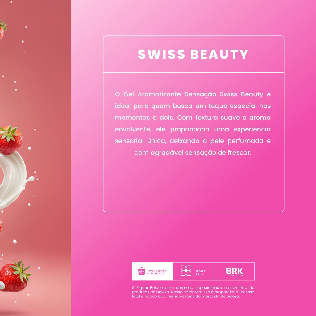 Detalhes do Kit 2 Itens Gel Aromatizante Beijável Íntimo Sabor Morango 240g + Vibrador Golfinho Swiss Beauty Belkit