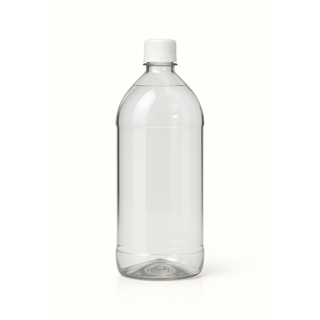Frasco Garrafa PET 1 Litro com Tampa Branca e Lacre – Ideal para Aromas, Cosméticos e Refil