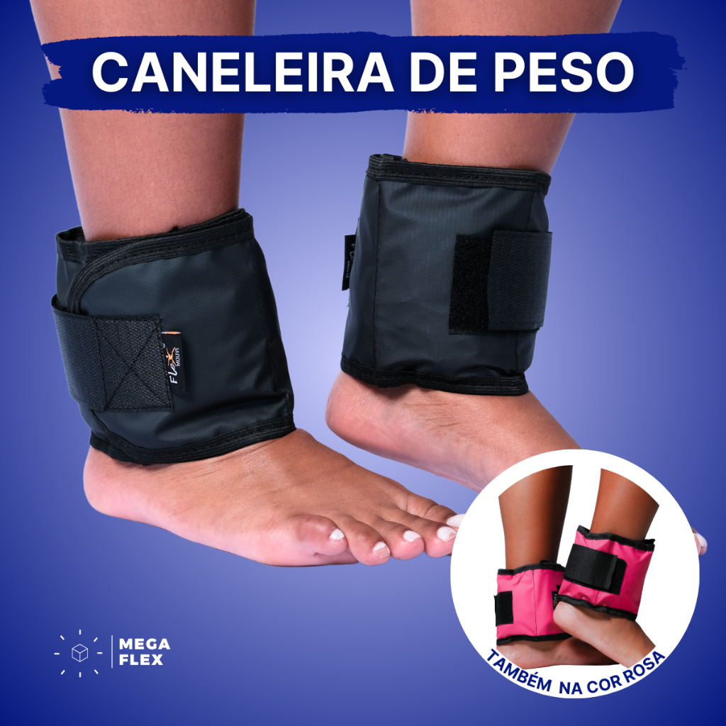 Kit Par Tornozeleira Peso  500g 1Kg 2Kg 3Kg 4Kg 5Kg 6Kg Caneleira Preto Rosa Ajustável Academia
