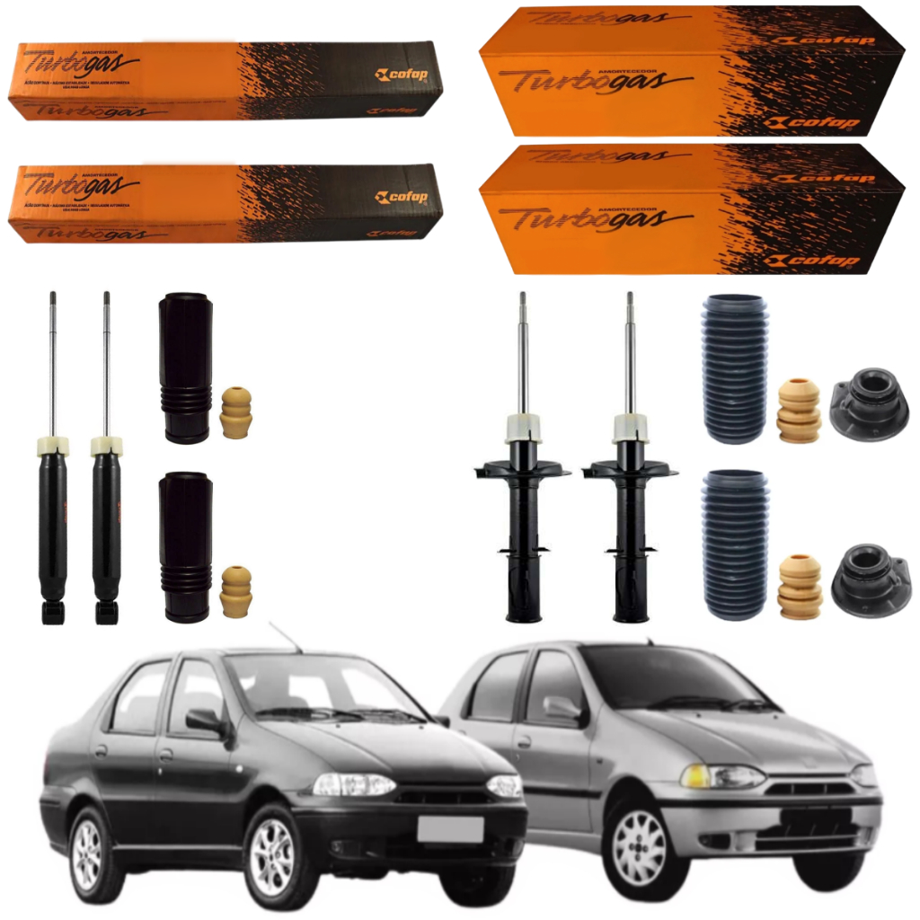 KIT 4 AMORTECEDOR PALIO E SIENA 96 A 2000 ORIGINAL COFAP + KITS