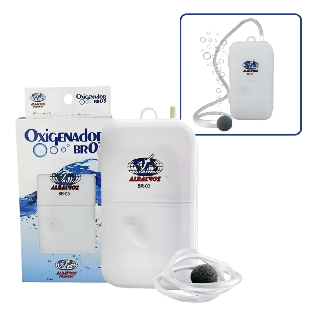 Bomba De Oxigênio Para Tanque De Peixes Aquário Doméstico E Ar Livre funciona Com Pilha