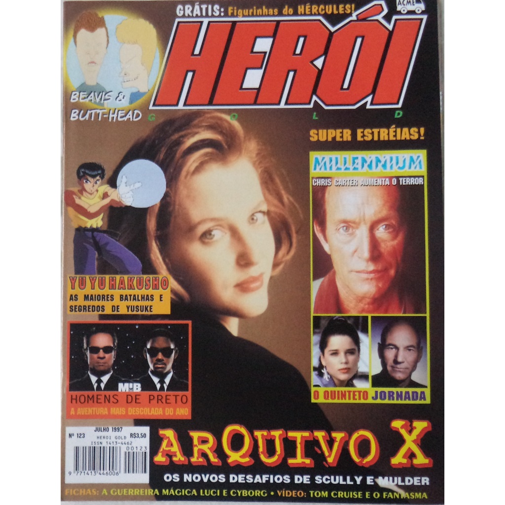 Revista Herói Gold N° 123 Capa Arquivo X Em estado de nova