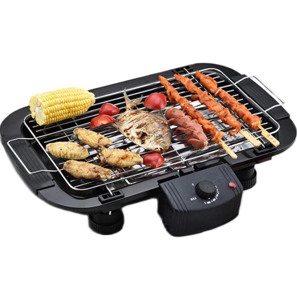 Imagem Churrasqueira Elétrica Interior Exterior Sem fumaça Grelhador Portátil Cozinha 110v