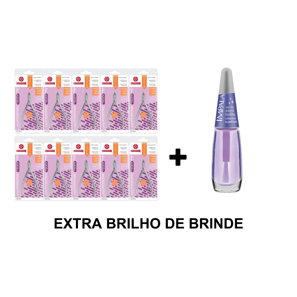 KIT 10 ALICATES CUTÍCULA 775 PROFESSIONAL TOUCH INOX