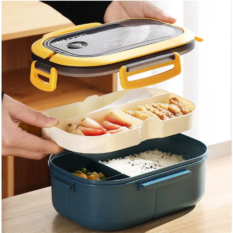 Marmita Lancheira Termica Dupla Lunch Box Divisória Bpa Free