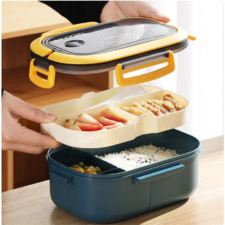 Marmita Lancheira Termica Dupla Lunch Box Divisória Bpa Free