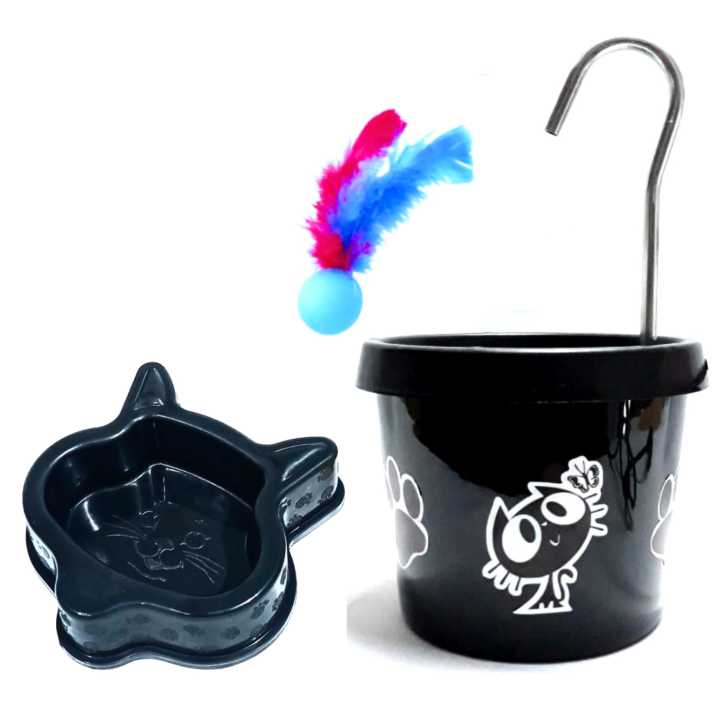 Bebedouro Para Gatos Fonte + Comedouro e Peteca em Oferta na Shopee