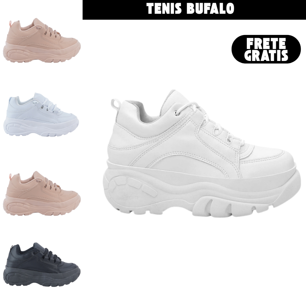 Tênis Plataforma Feminino Estilo Buffalo Leve e Co Ortável Moda Blogueira — R$ 64,88 em Shopee
