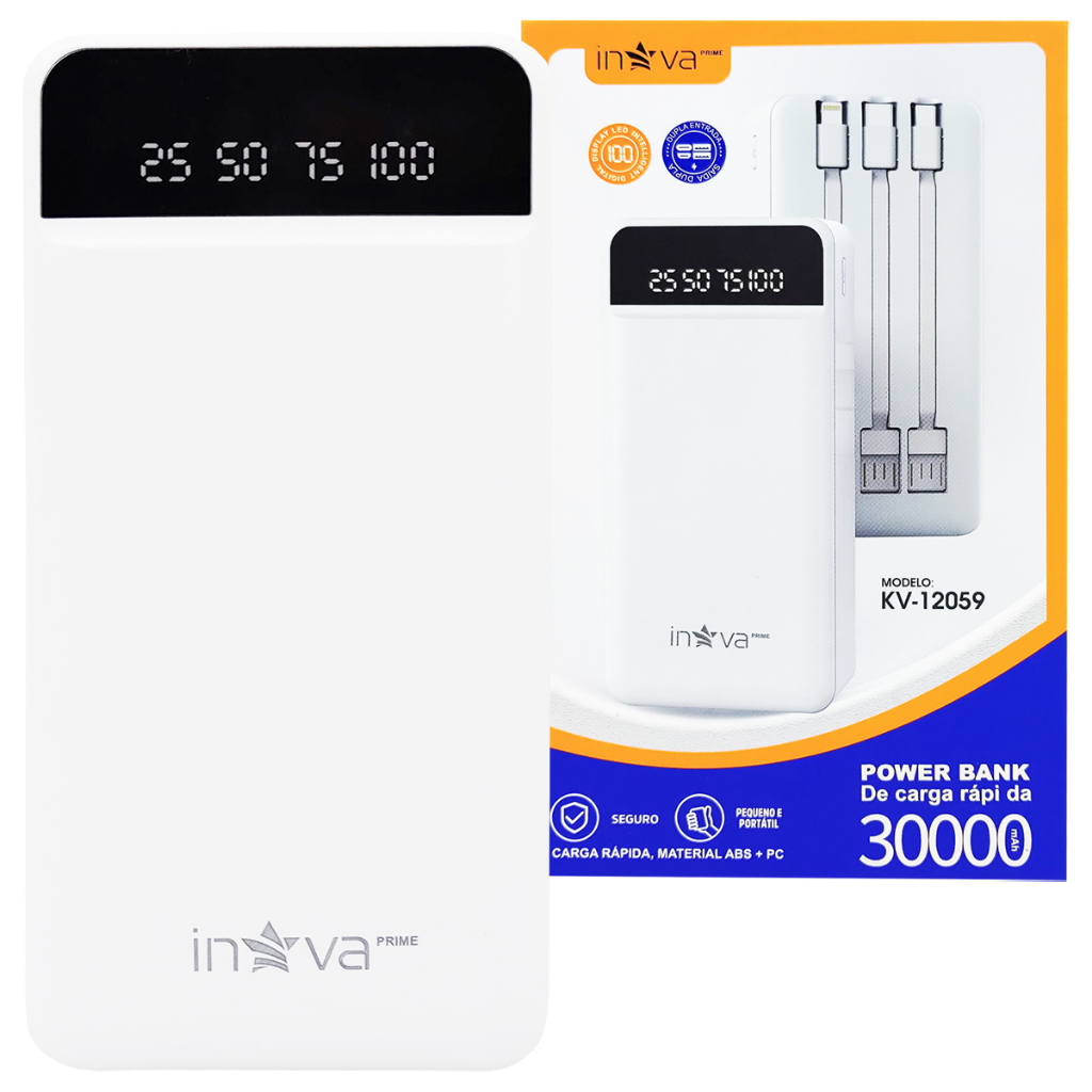 Carregador Portatil 30000mAh Power Bank Original Inova - Mobile & Gadgets