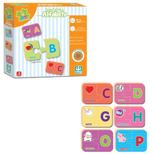 Brinquedo Pedagógico Infantil Jogo Didático Aprender Letras e Palavras
