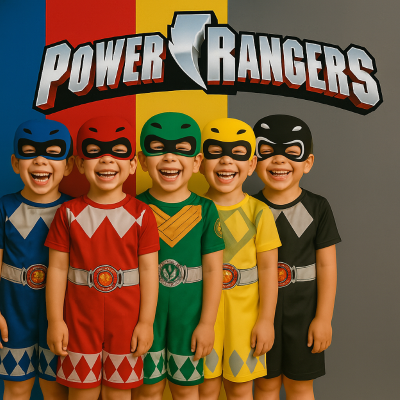FANTASIA INFANTIL POWER RANGER MENINOS ANIVERÁRIOS FESTAS CARNAVAL em Oferta na Shopee