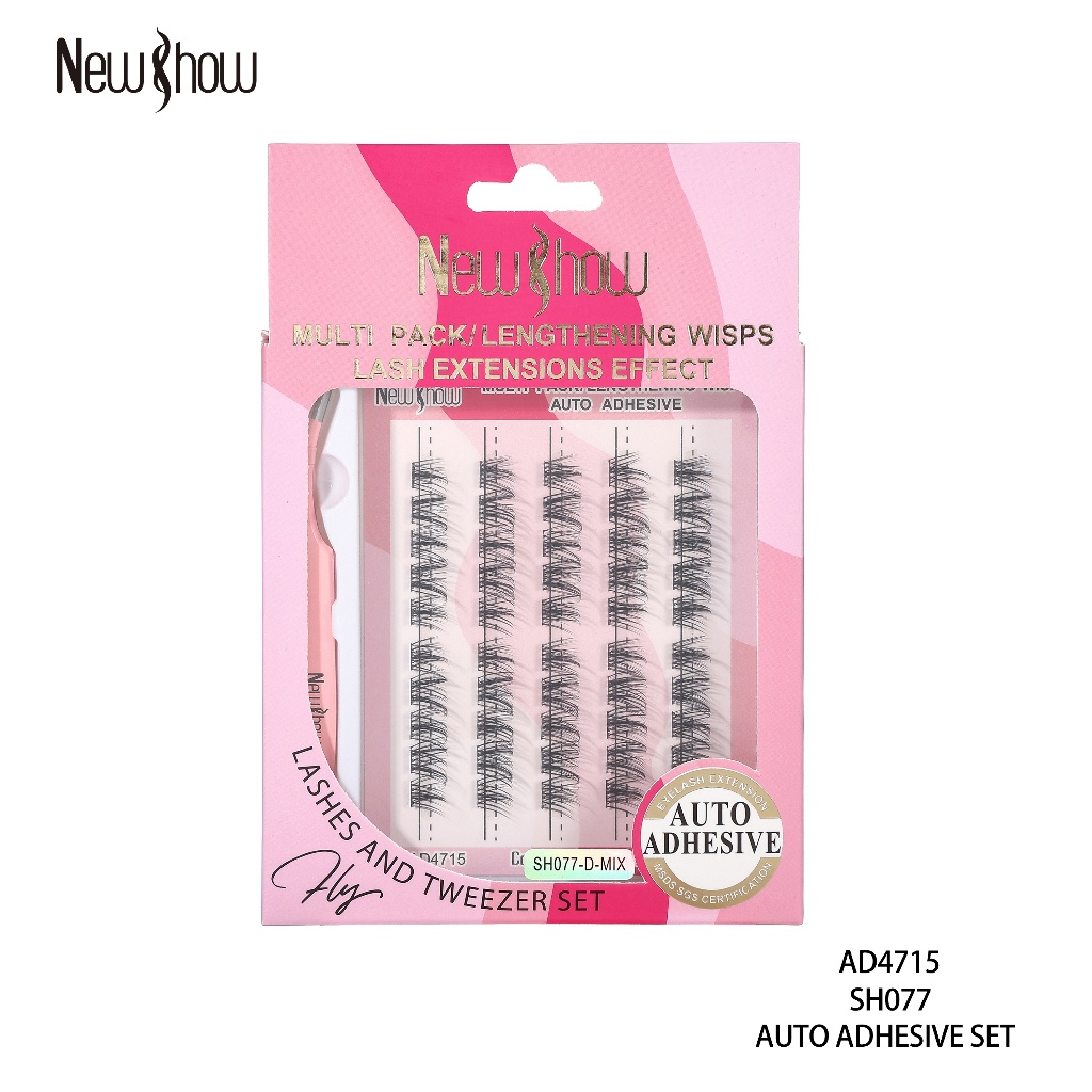 New Show Cílios Postiços Autoadesivos + Pinça – Volume & Alongamento Natural em Oferta na Shopee