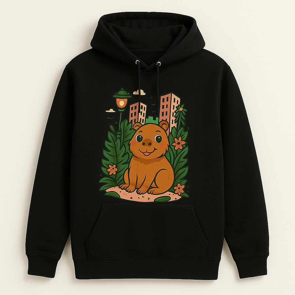 Moletom Canguru Feminino com Capuz Flanelado Quente – Blusa de Frio Inverno Estampada, Confortável e Estilosa