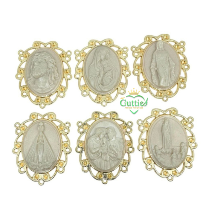 2 peças Salve Rainha Camafeus imagens em relevo 3D (R314nG)