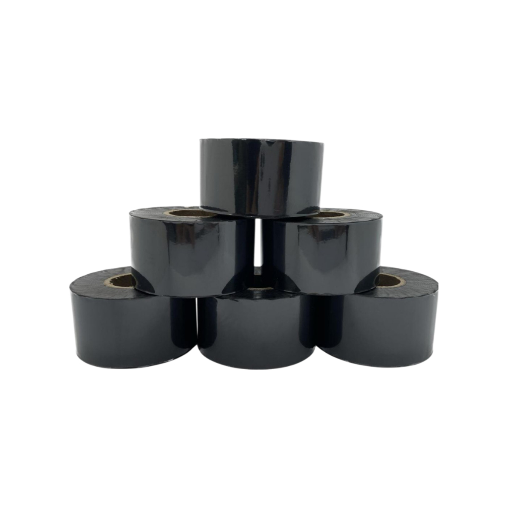 6 Fitas Ribbon Hot Stamping Preta Datador 35mm X 122 metros Batmaq