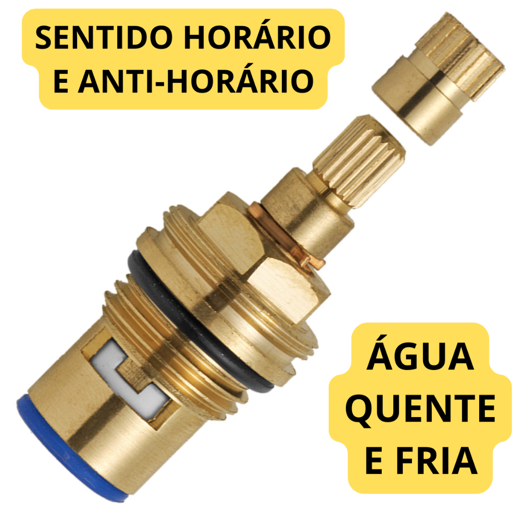 Reparo Torneira 1/4 Volta Docol Deca Outros MVC Misturador Sentido Horário Anti-horário Quente Fria
