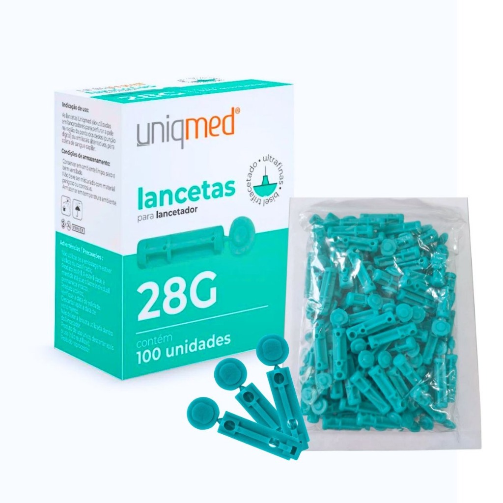 LANCETA P/ CANETA LANCETADORA 28G UNIQMED GTECH BIOLAND GLICOCHEK GRANDES MARCAS em Oferta na Shopee