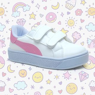 TÊNIS INFANTIL CASUAL MENINA MODA LANÇAMENTO ESCOLA VELCRO