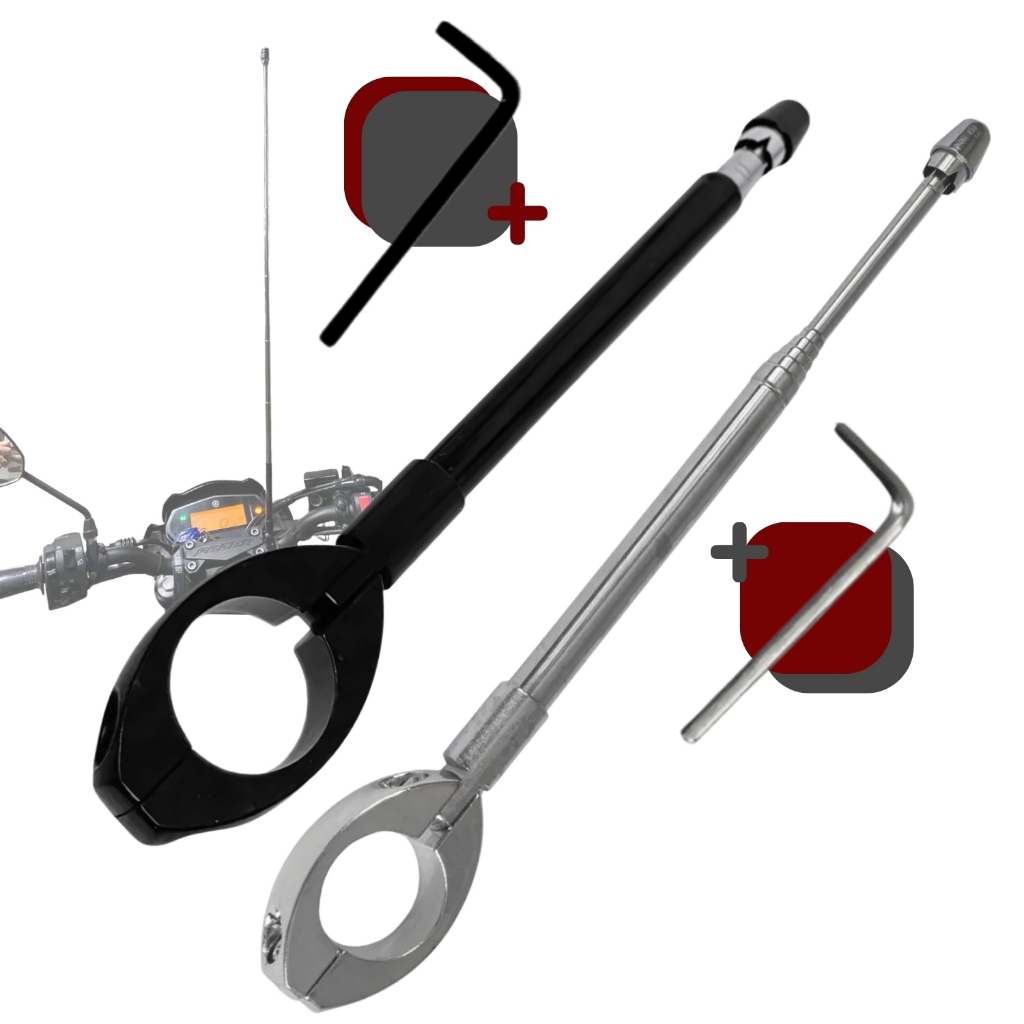 Antena Corta Pipa 6 Estágios Inox Guidão 7/8 - Spare Parts and Accessories for Vehicles