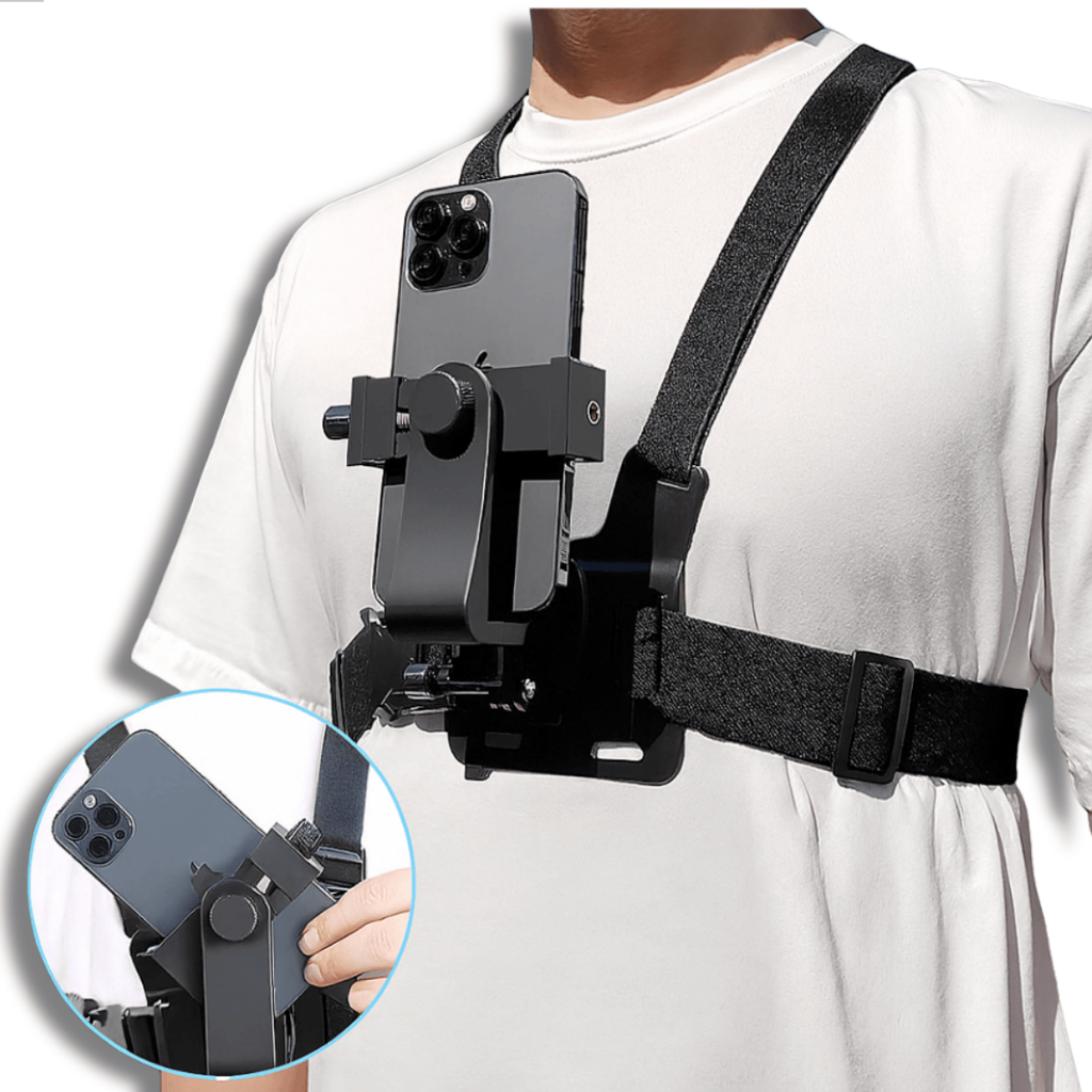 Suporte de Peitoral Para Celular, Colete Peito Gopro, Camera Ação ajustável Câmera Esportivo Moto Bike