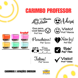Carimbo Automático Trodat 3911 para Professor - 38mm x 14mm em Oferta na Shopee