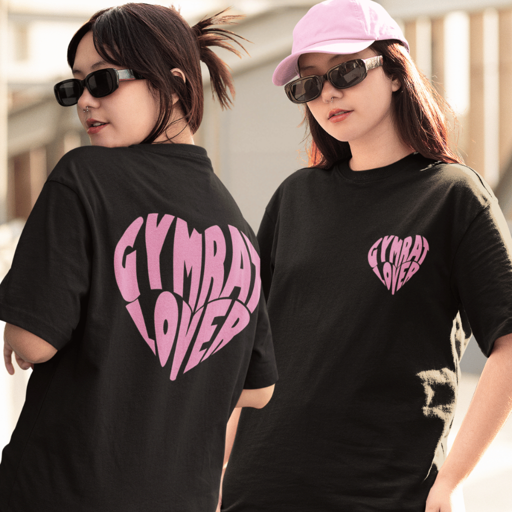Camiseta Estampada Oversized Academia Gym Rat Lover Feminina Em Algodão Camisa Larga Unissex