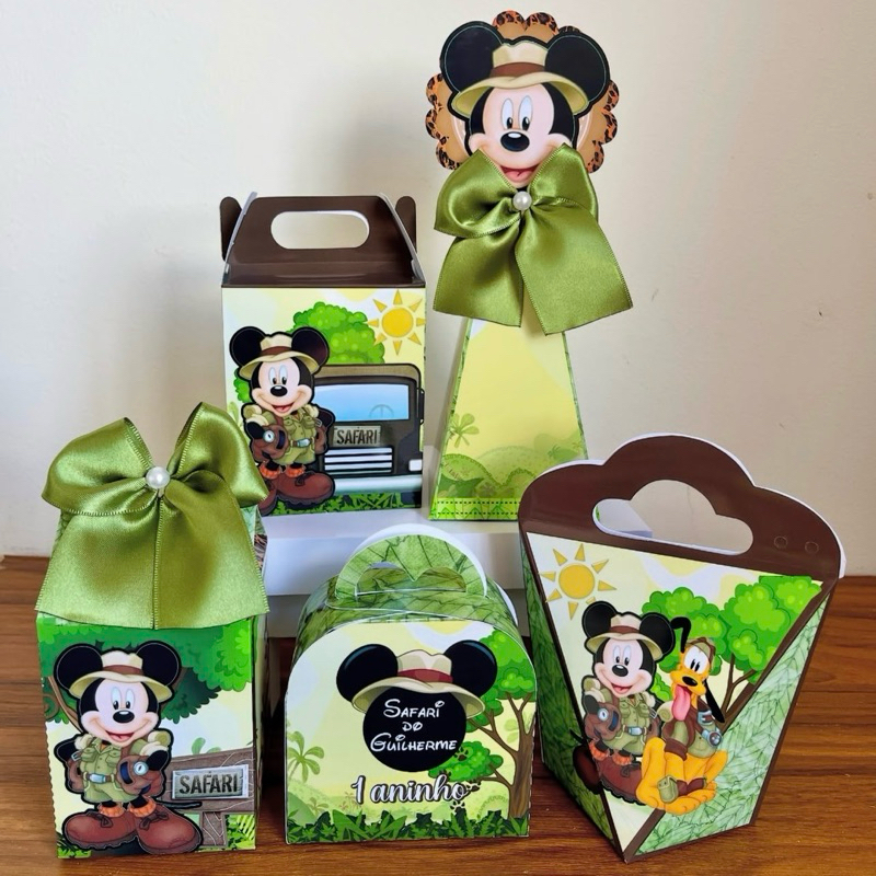 PEGUE E MONTE - Kit Festa Personalizados Safari Menino | Lembrancinhas de aniversário | Caixinhas para festa