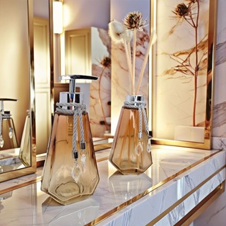 Kit Lavabo Vidro Kit Completo 300 ML Luxo Com Bandeja Promoção Decorativo Escritorio Casa Nova em Oferta na Shopee