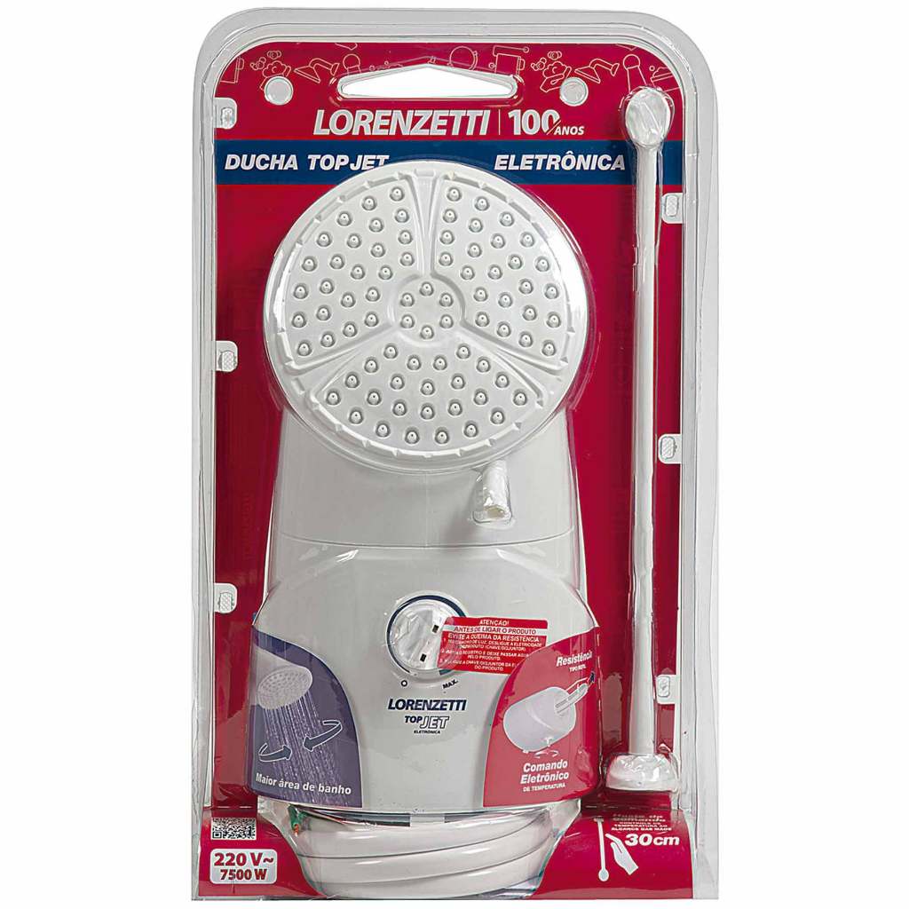 Chuveiro Ducha Lorenzetti Top Jet Eletrônica 220V 7500W Branco Original Com Chuveirinho
