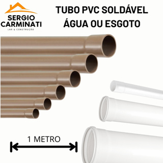 Cano Tubo de PVC Soldável Branco Marrom para Esgoto ou Agua 1 METRO em Oferta na Shopee