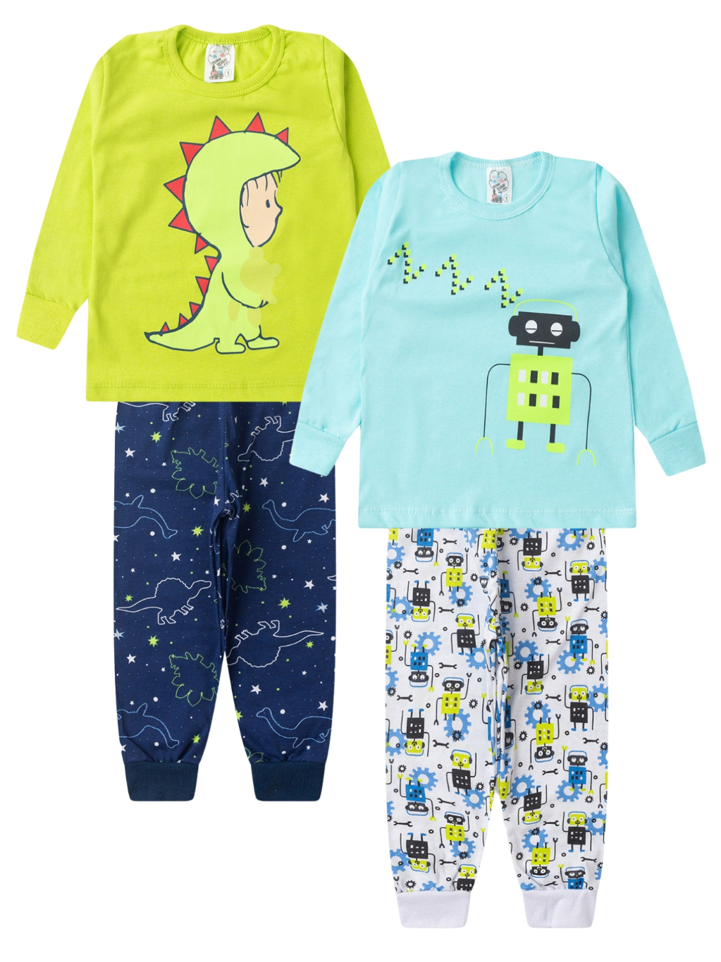 Kit de 2, 6 ou 10 Peças Pijama Brilha no Escuro Infantil Menino Inverno Roupa Infantil Masculina · foto 2