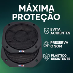 Tela Alto Falante 6 Polegadas Classica Par Grade Proteção Automotiva Hexagonal Retro Plastico Carro