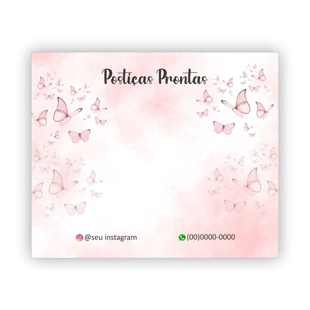 Cartão/ Tag personalizado para unhas postiças 10cmX12cm (30 unidades)