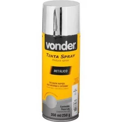Tinta Spray Cromado Metálico Uso Geral 350ml Vonder Secagem Rápida - Cromado Metálico