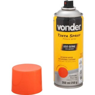 Tinta Spray Laranja Brilhante Uso Geral 350ml Vonder Secagem Rápida - Laranja Brilhante · foto 2