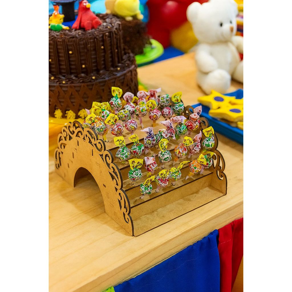 Piruliteiro - Mdf Crú - Porta Pirulitos - Festa em Oferta na Shopee