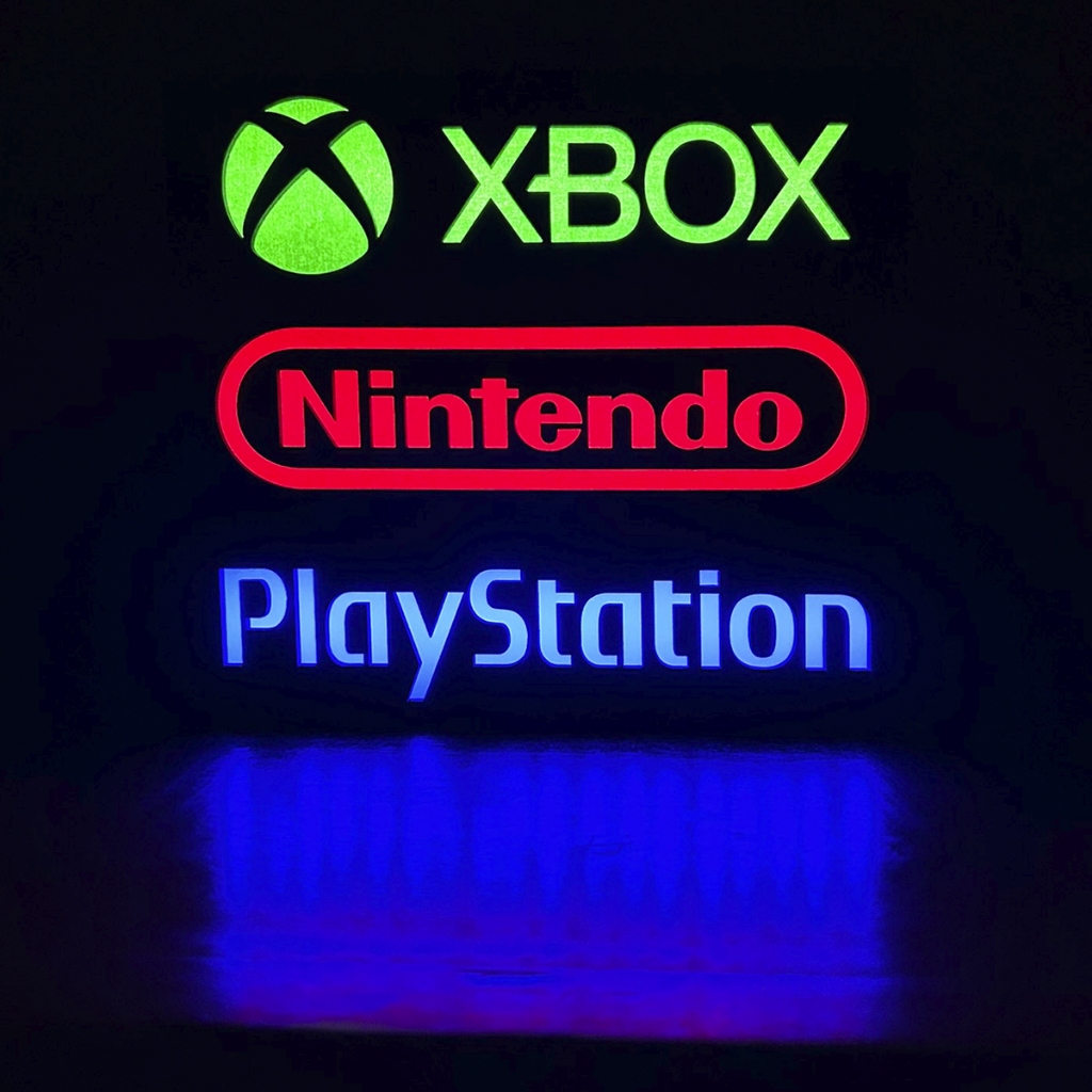 Luminária Gamer Presente Geek de Games Jogos e Consoles Xbox Nintendo Ou PlayStation Setup Gamer