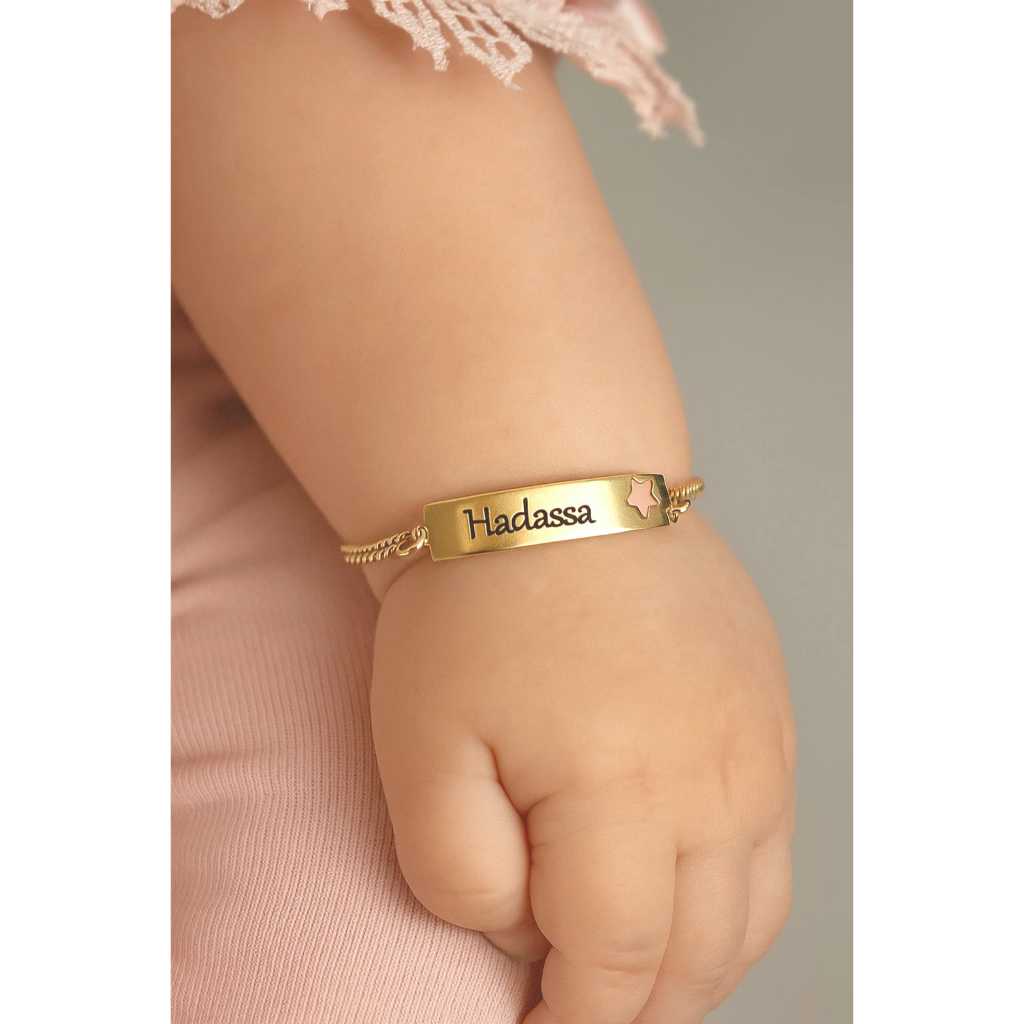 Pulseira Infantil Dourada Personalizada com NOME