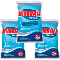 Kit 3 Elevador de pH Hidroall Barrilha Hidro pH+ Para Piscinas 6kg