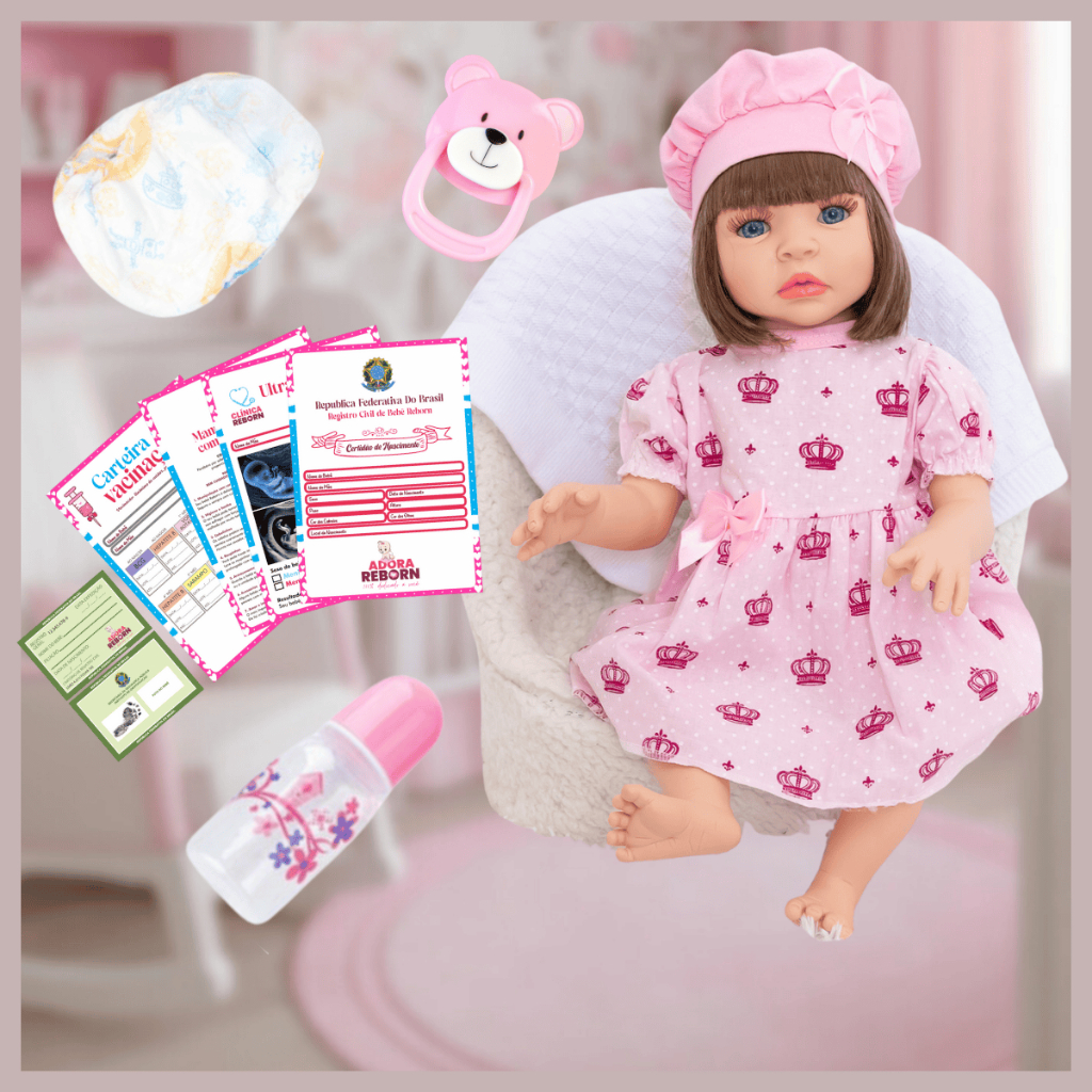 Bebê Reborn Boneca Realista Menina 100% Silicone Pode Dar Banho - Mom & Baby