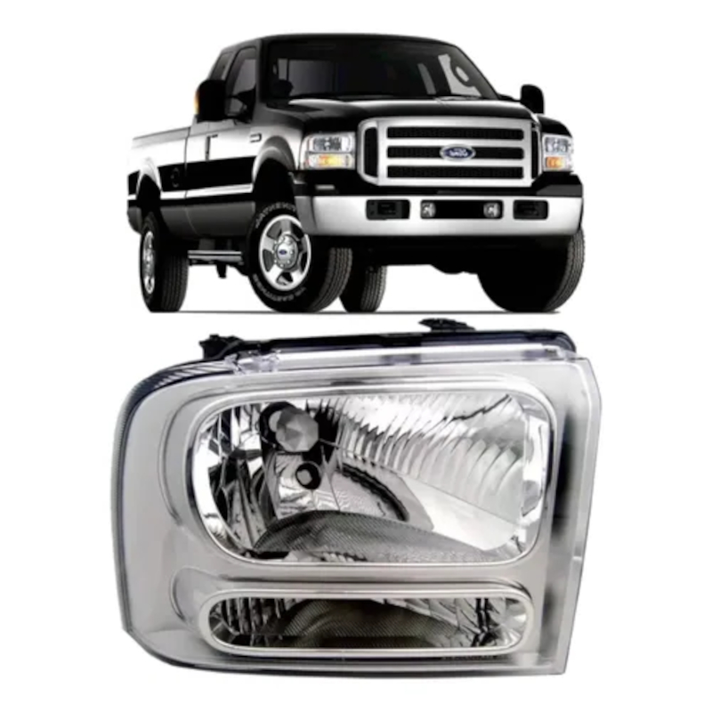 Farol Dianteiro Ford F250 2006 07 08 09 10 2011 Máscara Cromado em Oferta na Shopee