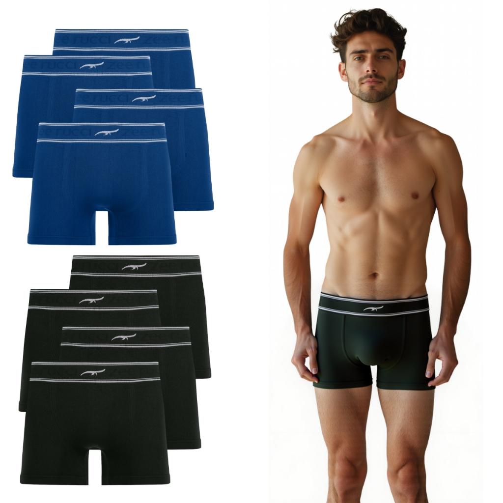 Kit 9 - Cueca Boxer Zee Rucci Microfibra Adulto Masculina Premium Sem Costuras Lisa